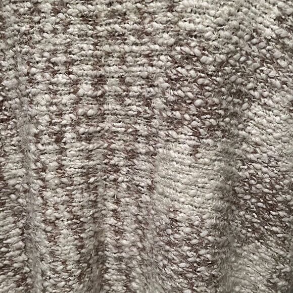 Umgee Women's Taupe Cream Scoop Neck Chunky Popcorn Knit Fringe Sweater Shrug - Picture 5 of 7